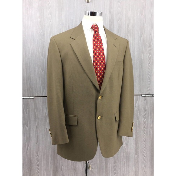 WIMBLEDON OF ENGLAND‎ Men's GOLD TONE BUTTON BLAZER Sz 42L - Picture 5 of 9